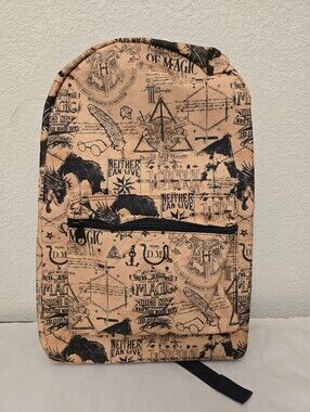 Harry Potter Ministry Of Magic Backpack 17x11x5  Orange & Black Adj Straps